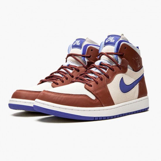 Womens/Mens Nike Jordan 1 Zoom CMFT Team Red Team Red/Sail-Hyper Royal Jordan Shoes