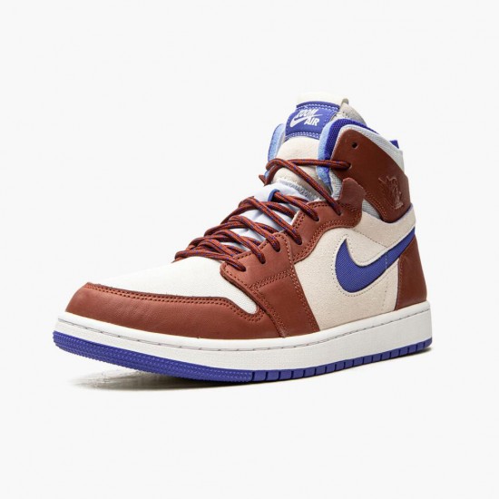 Womens/Mens Nike Jordan 1 Zoom CMFT Team Red Team Red/Sail-Hyper Royal Jordan Shoes