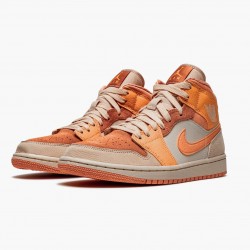 Women's/Men's Nike Jordan 1 Mid Apricot Orange Apricot Agate Terra Blush Atomic Orange/Apricot Agate/Terra Blush Jordan Shoes