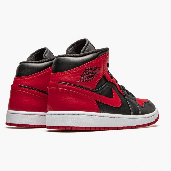 Womens/Mens Nike Jordan 1 Mid Banned 2020 Black/University Red/Black Whi Jordan Shoes