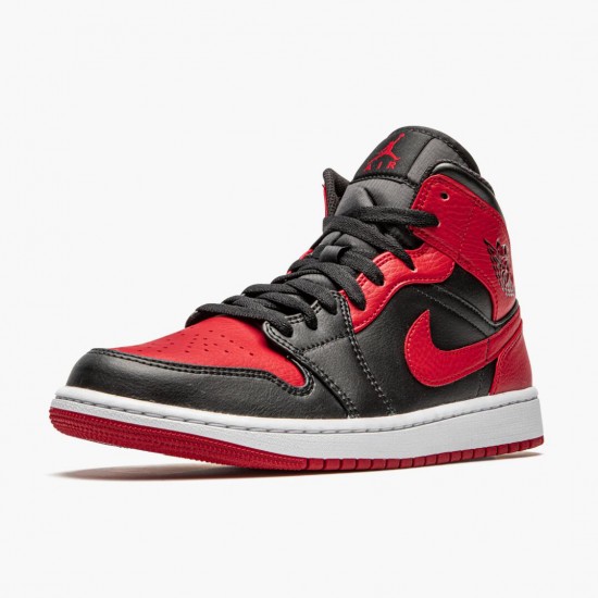 Womens/Mens Nike Jordan 1 Mid Banned 2020 Black/University Red/Black Whi Jordan Shoes