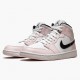 Womens Nike Jordan 1 Mid Barely Rose Barely Rose/White/Black Jordan Shoes