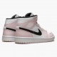 Womens Nike Jordan 1 Mid Barely Rose Barely Rose/White/Black Jordan Shoes