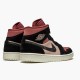 Womens Nike Jordan 1 Mid Canyon Rust Particle Beige/Black Jordan Shoes