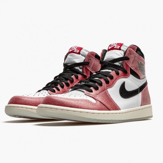 Womens/Mens Nike Jordan 1 Retro High Trophy Room Chicago White/Varsity Red/Sail Black Jordan Shoes