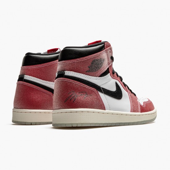 Womens/Mens Nike Jordan 1 Retro High Trophy Room Chicago White/Varsity Red/Sail Black Jordan Shoes