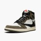 Womens/Mens Nike Jordan 1 High OG TS SP Travis Scott Sail/Dark Mocha/University Red Jordan Shoes