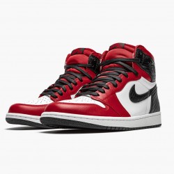 Women's/Men's Nike Jordan 1 High Retro Satin Snake Gym Red/Whte Black Jordan Shoes