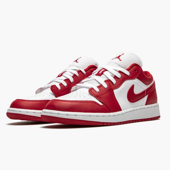 Mens Nike Jordan 1 Low Gym Red/White Gym Red/Gym Red White Jordan Shoes