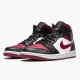 Mens Nike Jordan 1 Mid Bred Toe Black/Gym Red/White Jordan Shoes