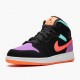 Womens/Mens Nike Jordan 1 Mid Candy Black/Total Orange Jordan Shoes