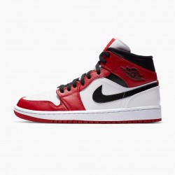 Women's/Men's Nike Jordan 1 Mid Chicago 2020 White/Gym Red/Black Jordan Shoes