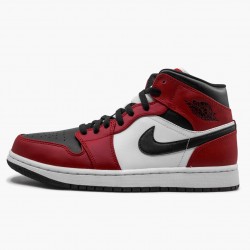 Men's Nike Jordan 1 Mid Chicago Black Toe Black/Gym Red/White Jordan Shoes