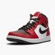 Mens Nike Jordan 1 Mid Chicago Black Toe Black/Gym Red/White Jordan Shoes