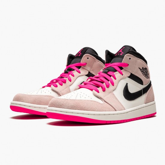 Womens/Mens Nike Jordan 1 Mid Crimson Tint Crimson Tint/Hyper Pink/Black Jordan Shoes