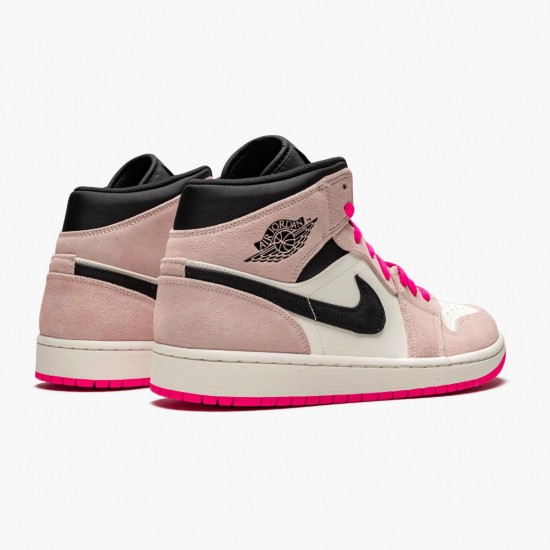 Womens/Mens Nike Jordan 1 Mid Crimson Tint Crimson Tint/Hyper Pink/Black Jordan Shoes