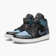 Womens/Mens Nike Jordan 1 Mid Iridescent Black Black/Pale Ivory/Multi Color Jordan Shoes