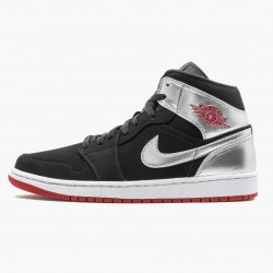 Men's Nike Jordan 1 Mid Johnny Kilroy Black/Gym Red/Metallic Silver Jordan Shoes