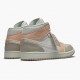 Womens/Mens Nike Jordan 1 Mid Milan Sail/Light Bone String Shimmer Jordan Shoes