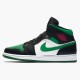 Mens Nike Jordan 1 Mid Pine Green Black/Gym Red/White/Pine Green Jordan Shoes