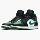 Mens Nike Jordan 1 Mid Pine Green Black/Gym Red/White/Pine Green Jordan Shoes