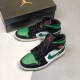Mens Nike Jordan 1 Mid Pine Green Black/Gym Red/White/Pine Green Jordan Shoes