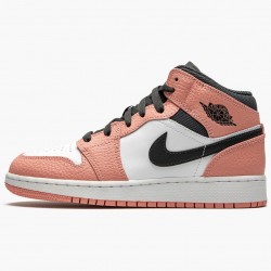 Men's Nike Jordan 1 Mid Pink Quartz Pink Quartz/DK Smoke Grey Jordan Shoes