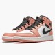 Mens Nike Jordan 1 Mid Pink Quartz Pink Quartz/DK Smoke Grey Jordan Shoes