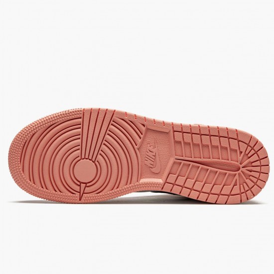 Mens Nike Jordan 1 Mid Pink Quartz Pink Quartz/DK Smoke Grey Jordan Shoes