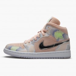 Women's/Men's Nike Jordan 1 Mid SE P(Her)spectate Washed Coral Chrome Washed Coral/Chrome/Light Whistle Jordan Shoes