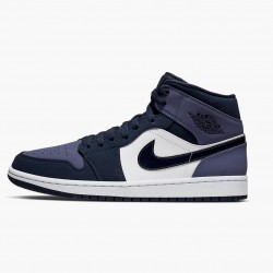 Women's/Men's Nike Jordan 1 Mid Sanded Purple Obsidian/Sanded Purple/White Jordan Shoes