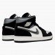 Mens Nike Jordan 1 Mid Satin Grey Toe Black/Anthracite Sail Jordan Shoes