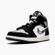 Mens Nike Jordan 1 Mid Satin Grey Toe Black/Anthracite Sail Jordan Shoes