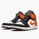 Mens Nike Jordan 1 Mid Shattered Backboard Black/White Starfish Jordan Shoes