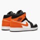 Mens Nike Jordan 1 Mid Shattered Backboard Black/White Starfish Jordan Shoes