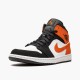 Mens Nike Jordan 1 Mid Shattered Backboard Black/White Starfish Jordan Shoes