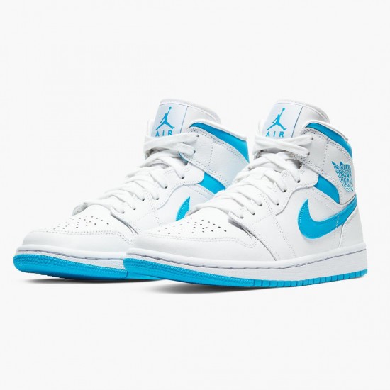 Mens Nike Jordan 1 Mid UNC University Blue/White Jordan Shoes