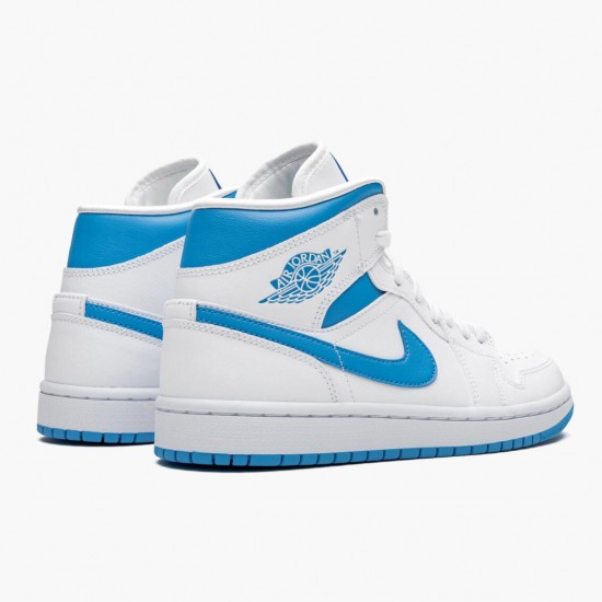 Mens Nike Jordan 1 Mid UNC University Blue/White Jordan Shoes