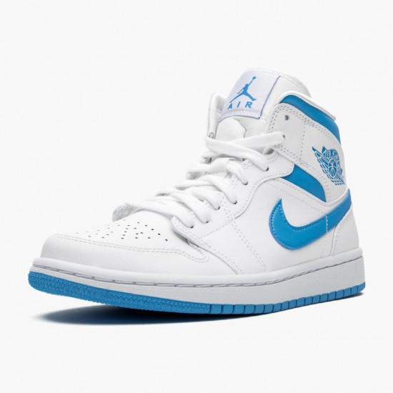Mens Nike Jordan 1 Mid UNC University Blue/White Jordan Shoes