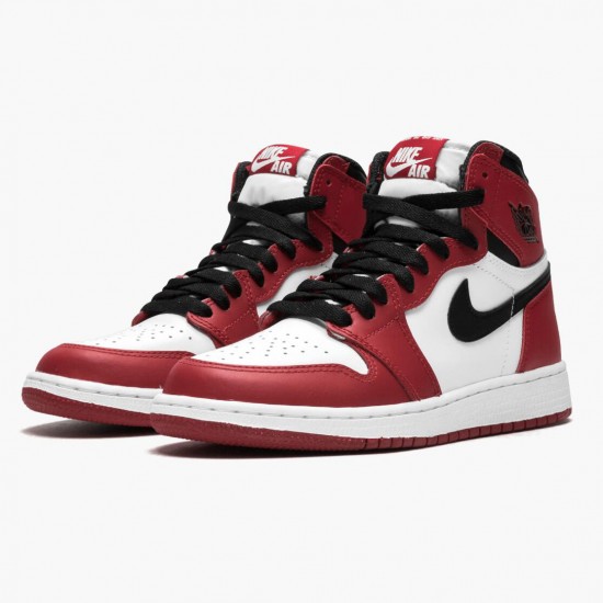 Womens/Mens Nike Jordan 1 Retro Chicago White/Black Varsity Red Jordan Shoes