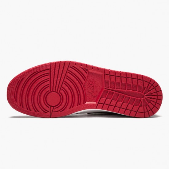 Mens Nike Jordan 1 Retro High Black Toe White/Black/Gym Red Jordan Shoes