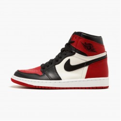 Women's/Men's Nike Jordan 1 Retro High Bred Toe Red/Black/White Jordan Shoes