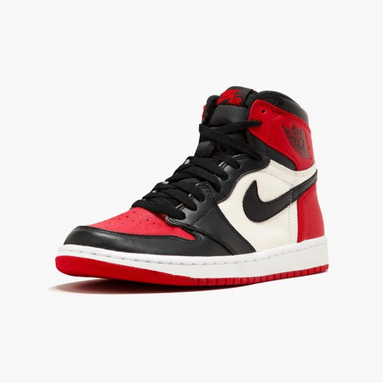 Womens/Mens Nike Jordan 1 Retro High Bred Toe Red/Black/White Jordan Shoes