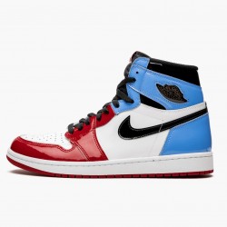 Women's/Men's Nike Jordan 1 Retro High Fearless White/University Blue Varsity Jordan Shoes