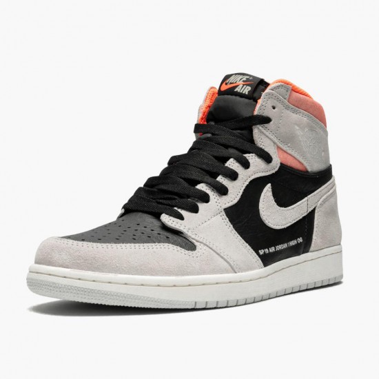 Mens Nike Jordan 1 Retro High Neutral Grey Neutral Grey/Black Jordan Shoes