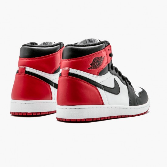 Mens Nike Jordan 1 Retro High OG Black Toe White/Black/Varsity Red Jordan Shoes