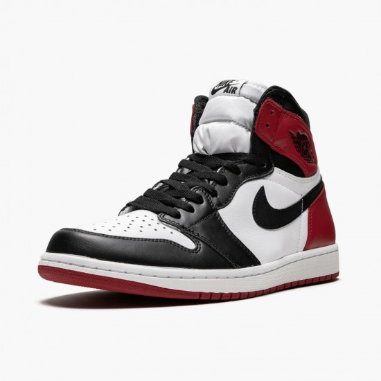Mens Nike Jordan 1 Retro High OG Black Toe White/Black/Varsity Red Jordan Shoes