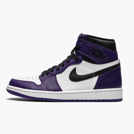 Mens Nike Jordan 1 Retro High OG Court Purple Court Purple/White-Black Jordan Shoes
