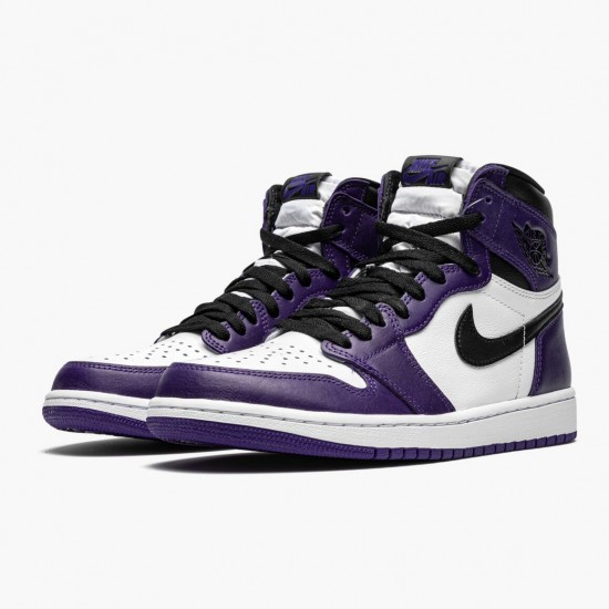 Mens Nike Jordan 1 Retro High OG Court Purple Court Purple/White-Black Jordan Shoes