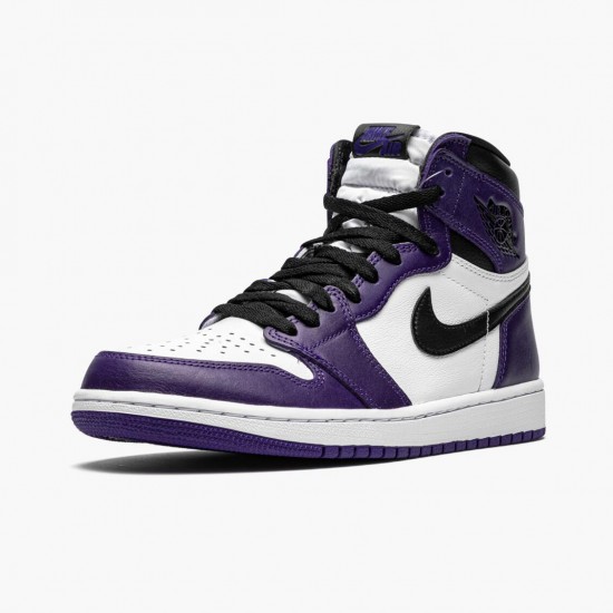 Mens Nike Jordan 1 Retro High OG Court Purple Court Purple/White-Black Jordan Shoes